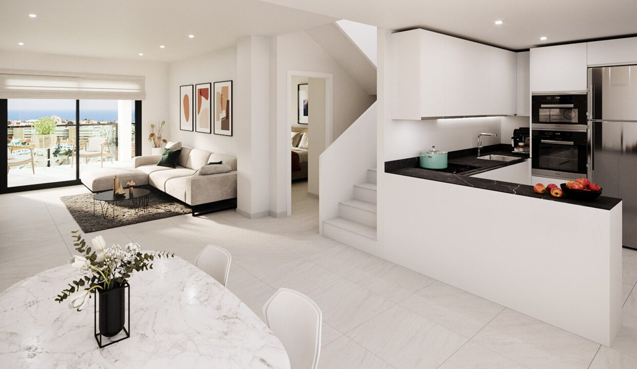 EDEN-BEACH-salon-y-cocina-aticos-scaled